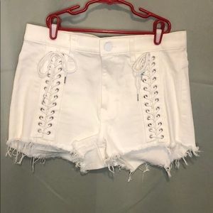 White Jean Shorts